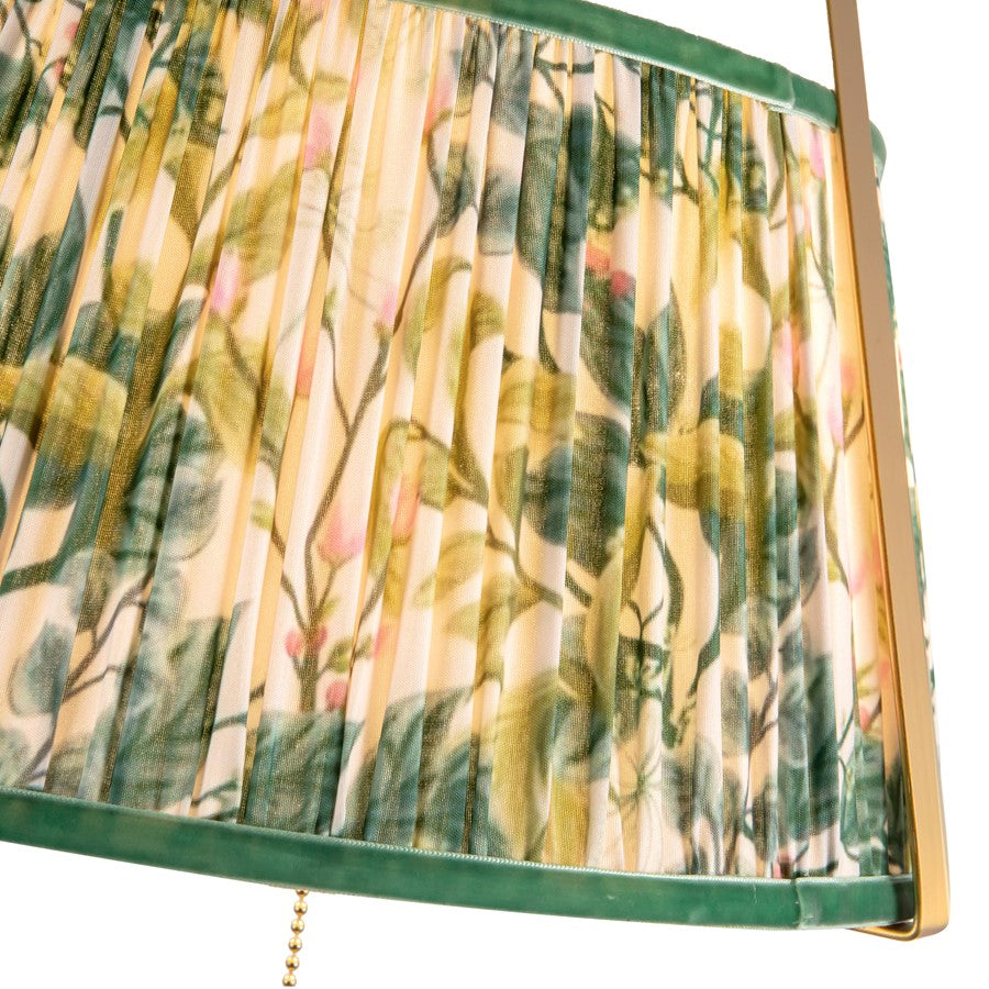 Kuzco Scout 13" Gold Pendant, Brushed Gold/Green Linen