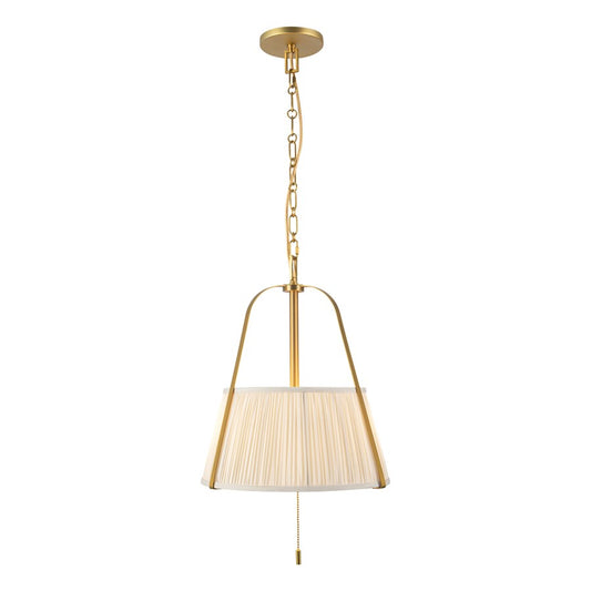 Kuzco Scout 13" Gold Pendant, Brushed Gold/White Linen - PD675213BGWL