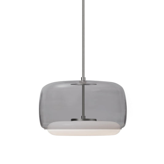 Kuzco Enkel 15" LED Pendant, Smoked/Nickel/Clear Glass Shade - PD70615-SM-BN-UNV