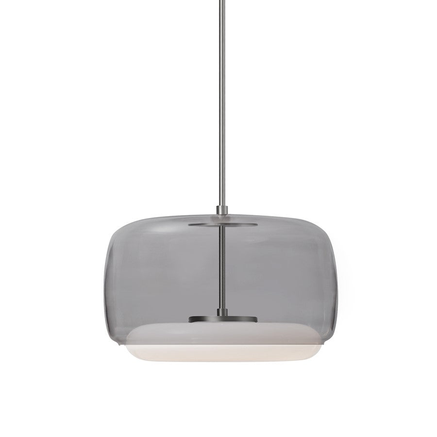 Kuzco Enkel 15" LED Pendant, Smoked/Nickel/Clear Glass Shade