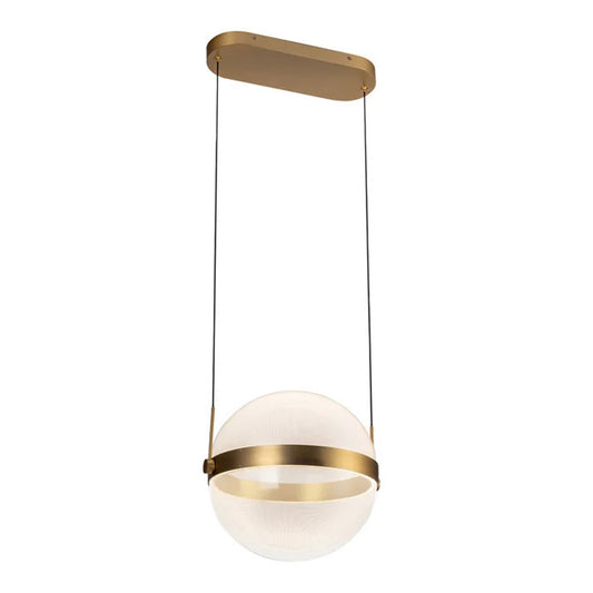 Kuzco Pisces 12in 1-Light LED Pendant | Brushed Gold Steel and Clear Acrylic Light Guide | Kitchen Island & Dining Room | Model PD75912-BG-LG-3CCT