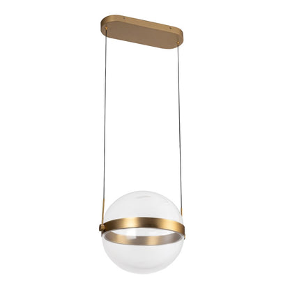 Kuzco Pisces 12in LED Pendant | Brushed Gold Steel and Clear Acrylic Light Guide | Dining Room & Kitchen Island | Model PD75912-BG-LG-3CCT-UNV
