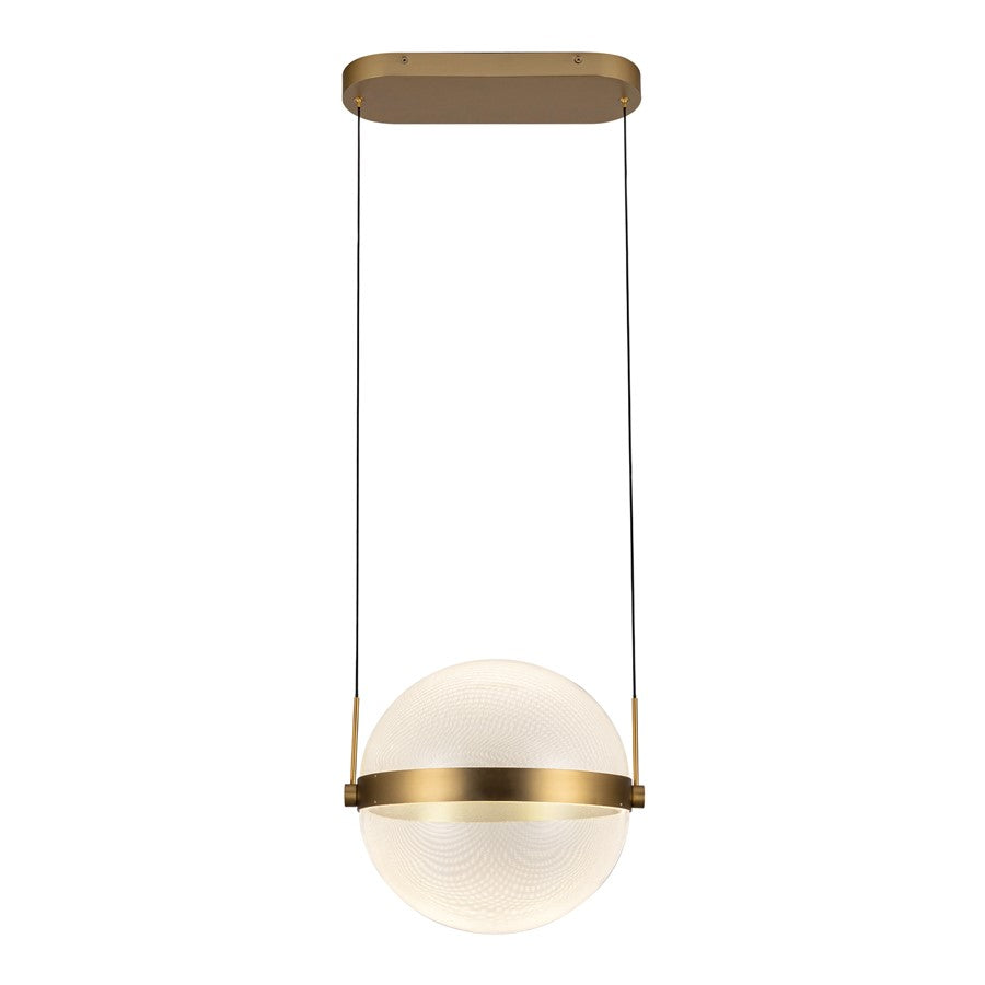 Kuzco Pisces 12in LED Pendant | Brushed Gold Steel and Clear Acrylic Light Guide | Dining Room & Kitchen Island | Model PD75912-BG-LG-3CCT-UNV