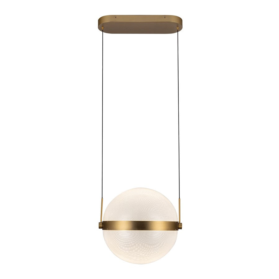 Kuzco Pisces 12in LED Pendant | Brushed Gold Steel and Clear Acrylic Light Guide | Dining Room & Kitchen Island | Model PD75912-BG-LG-3CCT-UNV
