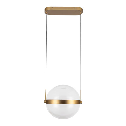 Kuzco Pisces 12in LED Pendant | Brushed Gold Steel and Clear Acrylic Light Guide | Dining Room & Kitchen Island | Model PD75912-BG-LG-3CCT-UNV