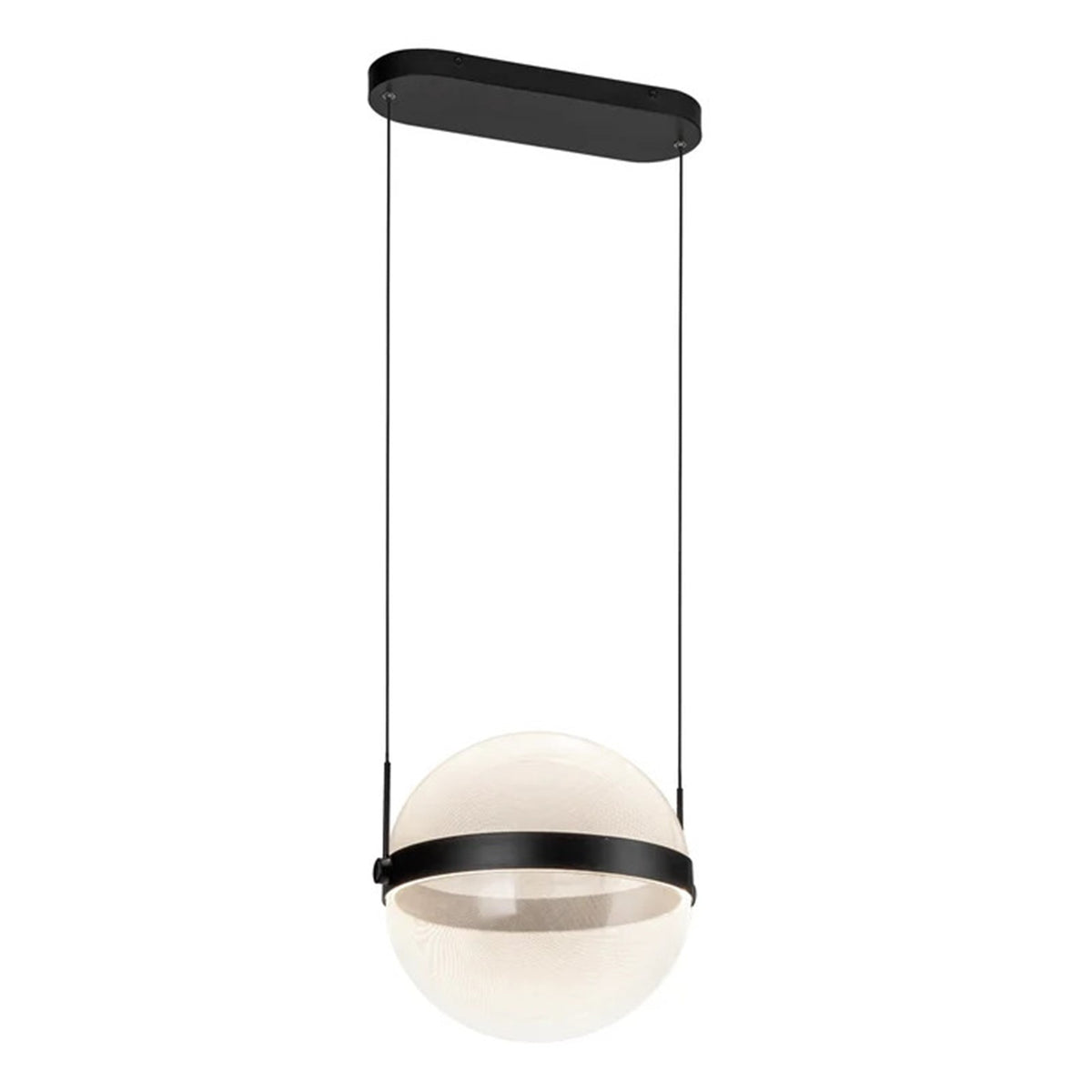 Kuzco Pisces 12in 1-Light LED Pendant | Modern Black Steel and Clear Acrylic Light Guide | Kitchen Island & Dining Room | Model PD75912-BK-LG-3CCT
