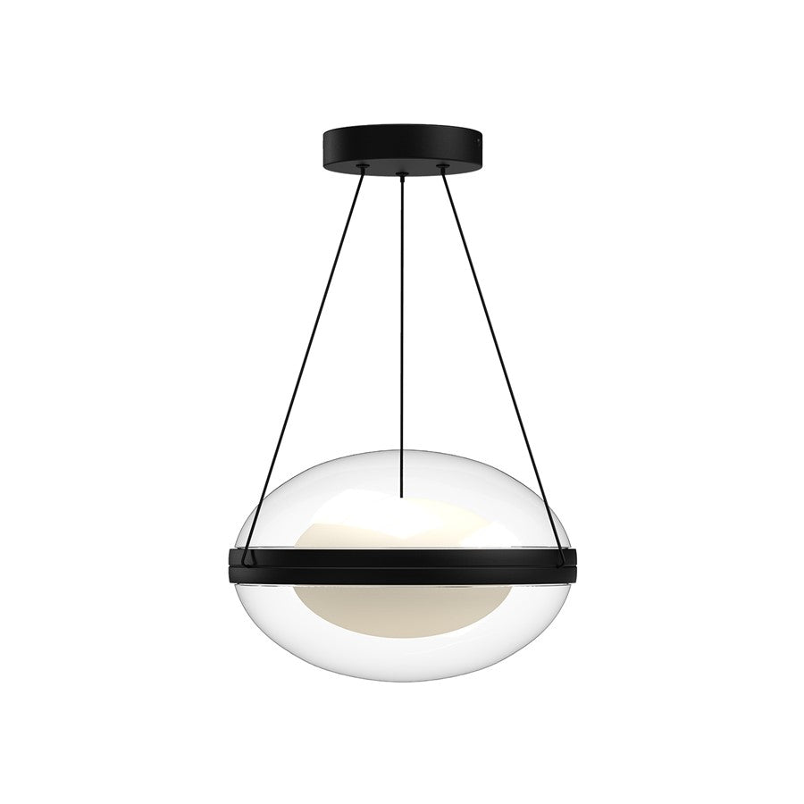 Kuzco Virgo 12" LED Pendant, Black/Opal/Clear External - PD76312-BK-OP-UNV