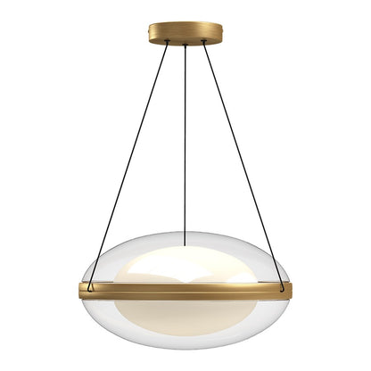 Kuzco Virgo 16" LED Pendant, Brushed Gold/Opal/Clear
