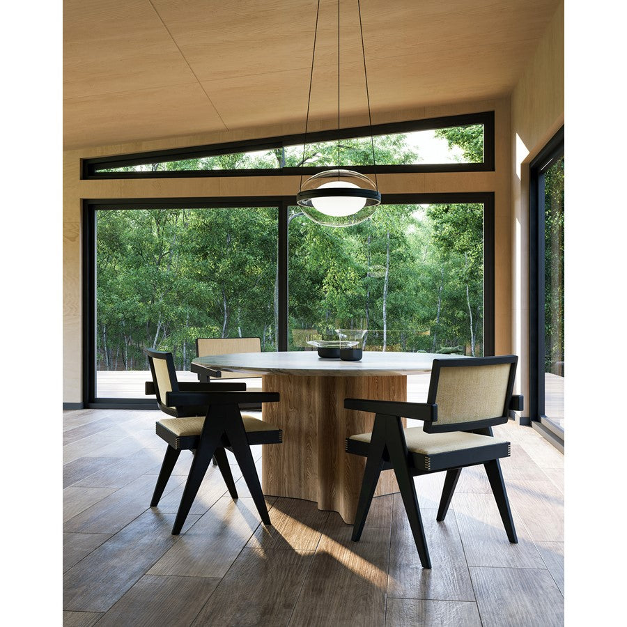 Kuzco Virgo 16" LED Pendant, Black/Opal/Clear External - PD76316-BK-OP-UNV