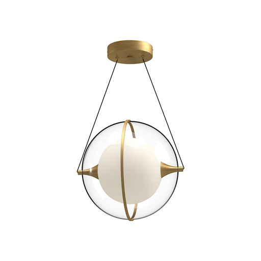 Kuzco Aries 12" LED Pendant, Gold/Frosted Internal/Clear External - PD76712-BG