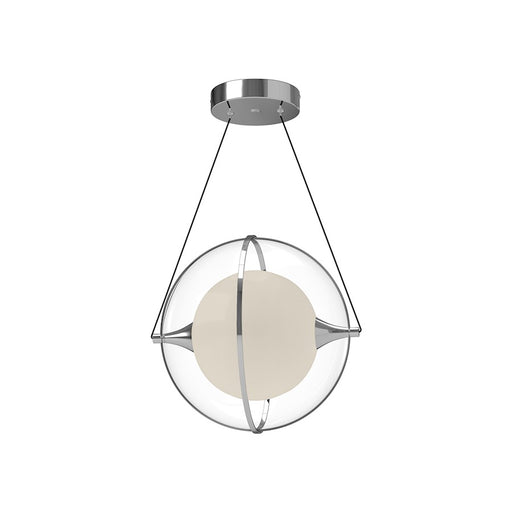 Kuzco Aries 12" LED Pendant, Chrome/Frosted Internal/Clear External - PD76712-CH