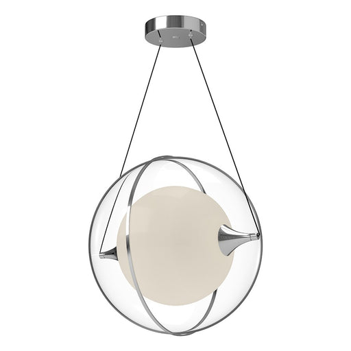 Kuzco Aries 16" LED Pendant, Chrome/Frosted Internal/Clear External - PD76716-CH