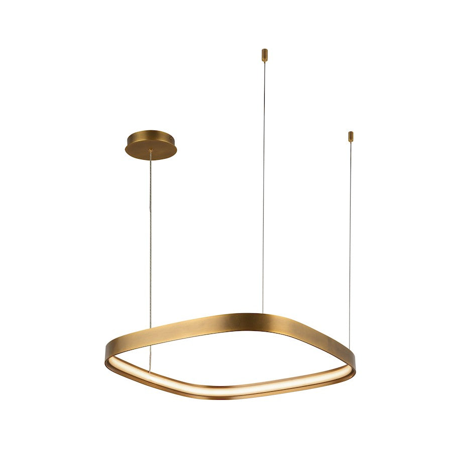 Kuzco Yukon 19" LED Pendant, Vintage Brass/White Silicone Diffuser - PD78019-VB