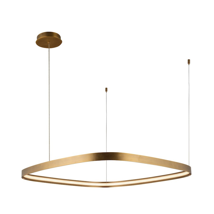 Kuzco Yukon 31" LED Pendant, Vintage Brass/White Silicone Diffuser - PD78031-VB