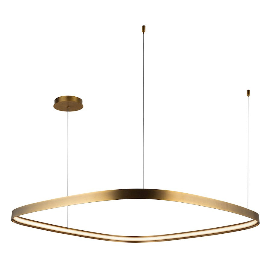 Kuzco Yukon 40" LED Pendant, Vintage Brass/White Silicone Diffuser - PD78040-VB