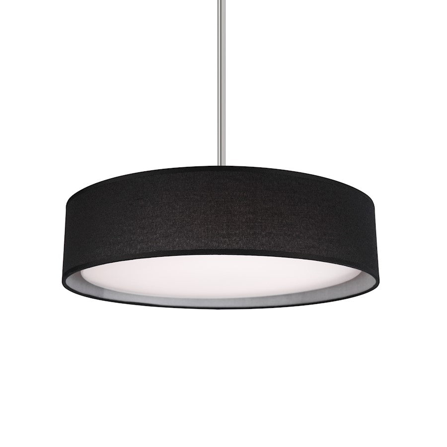 Kuzco Dalton 16in 1-Light Pendant | Modern Black Fabric Shade and White Acrylic Diffuser | Kitchen Island & Dining Room | Model PD7916-BK-5CCT