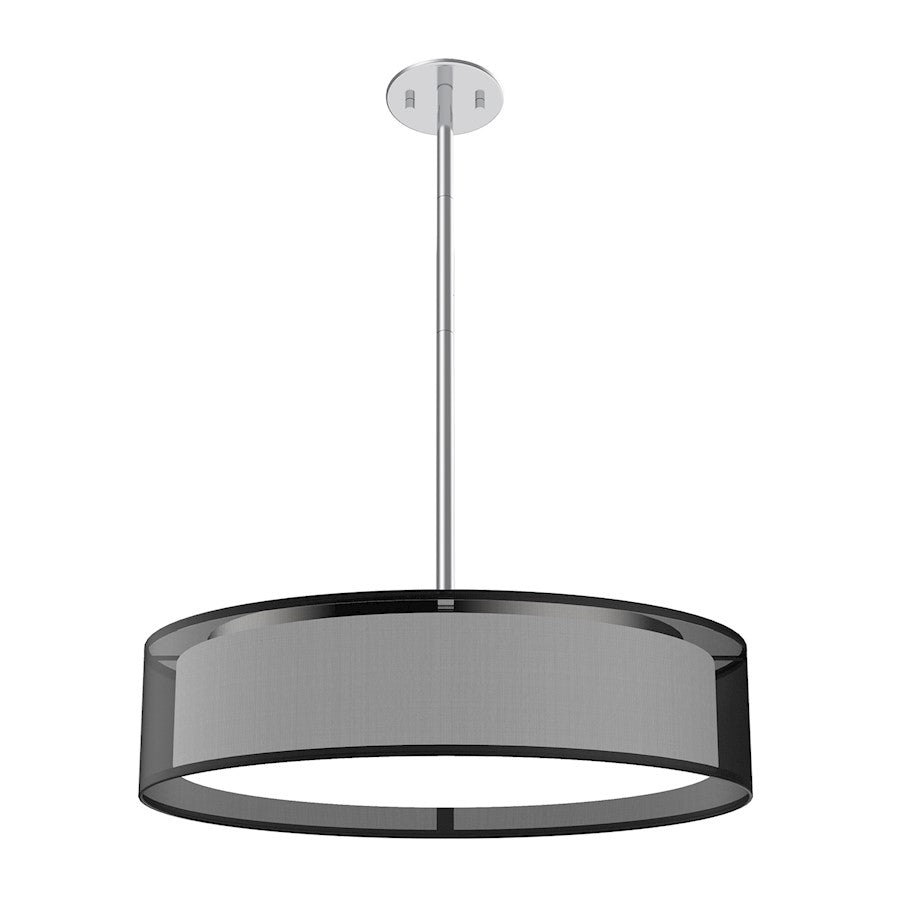 Kuzco Dalton 20in 1-Light Pendant | Black Organza Linen and White Acrylic | Dining Room & Kitchen Island | 20 x 5 in | Model PD7920-BOR-5CCT