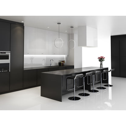 Kuzco Cirque 24in 1-Light LED Pendant | Modern Black Aluminum Ring | Kitchen Island & Dining Room | 24 x 0.75 x 24 in | Model PD82524-BK