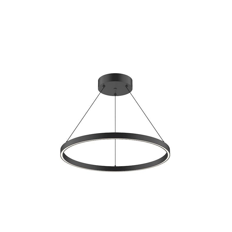 Kuzco Cerchio 24" LED Down Pendant, Black/Frosted Silicone Diffuser - PD87124-BK