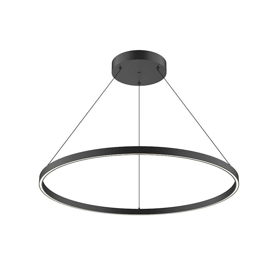 Kuzco Cerchio 36" LED Down Pendant, Black/Frosted Silicone Diffuser - PD87136-BK