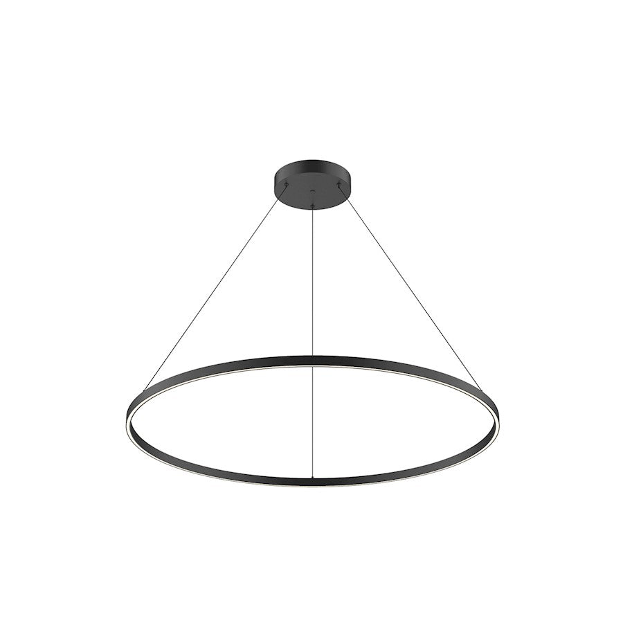 Kuzco Cerchio 48" LED Down Pendant, Black/Frosted Silicone Diffuser - PD87148-BK