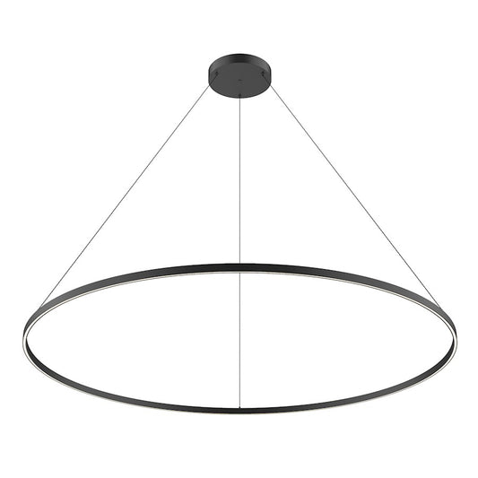 Kuzco Cerchio 72" LED Down Pendant, Black/Frosted Silicone Diffuser - PD87172-BK