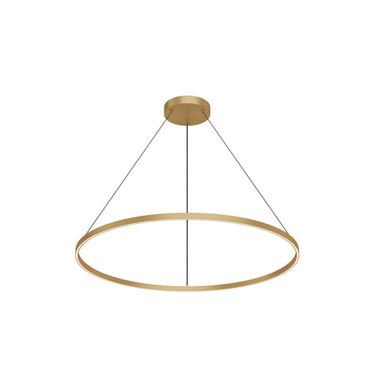 Kuzco Cerchio 47in LED Round Pendant | Brushed Gold Aluminum and Frosted Silicone Diffuser | Kitchen & Dining Room | Model PD87748-BG-UNV-010