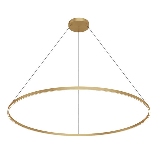 Kuzco Cerchio 72in 1-Light LED Pendant | Brushed Gold Aluminum and Frosted Silicone Diffuser | Dining Room & Living Room | Model PD87772-BG-UNV-010