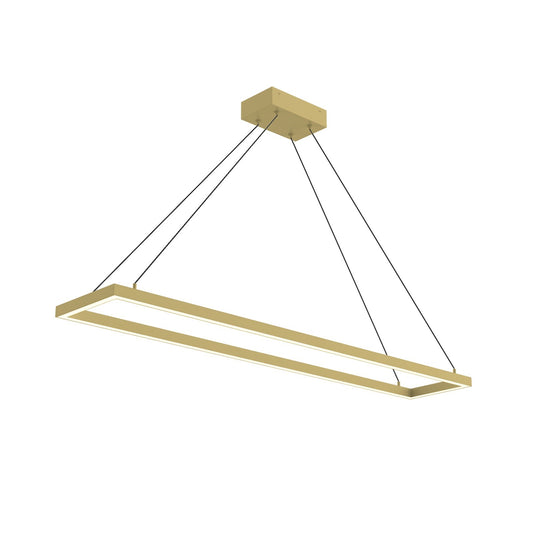 Kuzco Piazza 47in LED Pendant | Modern Brushed Gold Aluminum and Frosted Silicone | Kitchen Island & Dining Room | Model PD88548-BG-UNV-010