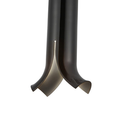 Kuzco Husk 9" LED Pendant, Glossy Black/Stainless Steel Shade