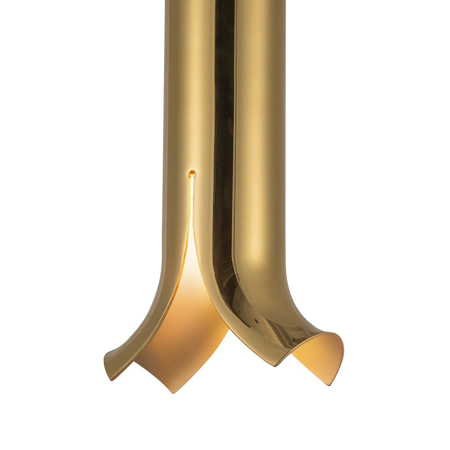 Kuzco Husk 9" LED Pendant, Metallic Brass/Stainless Steel Shade