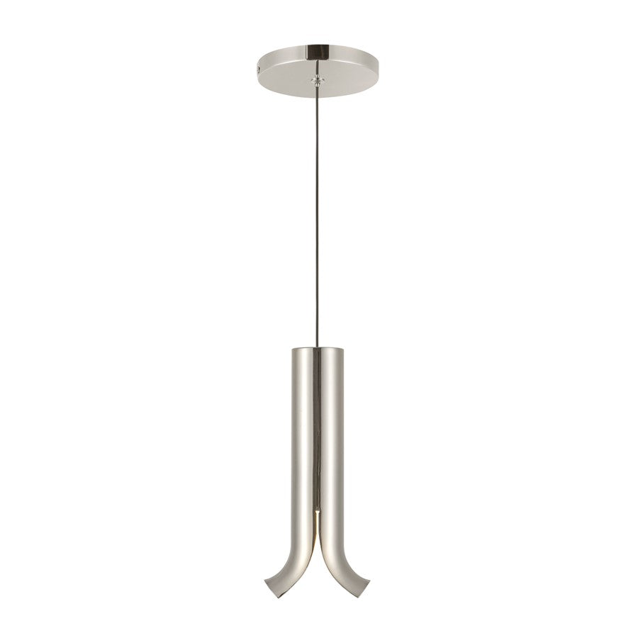 Kuzco Husk 9" LED Pendant, Polished Nickel/Stainless Steel Shade - PD89709-PN
