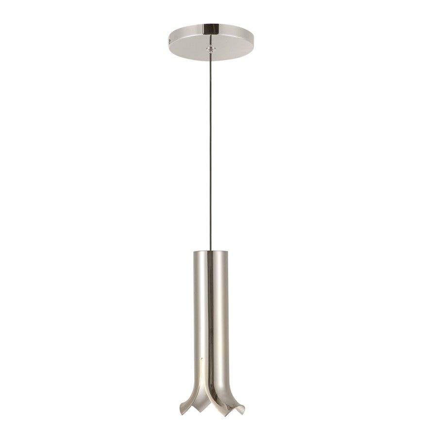 Kuzco Husk 9" LED Pendant, Polished Nickel/Stainless Steel Shade