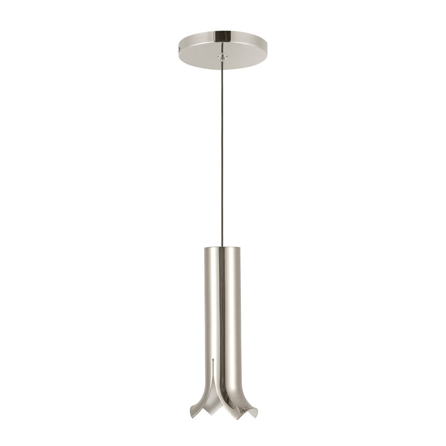 Kuzco Husk 9" LED Pendant, Polished Nickel/Stainless Steel Shade