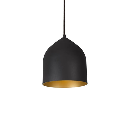 Kuzco Helena 8in LED Pendant | Modern Black and Gold with White Acrylic Diffuser | Kitchen Island & Dining Room | 9.25 x 7.88 in | Model PD9108-BK-GD