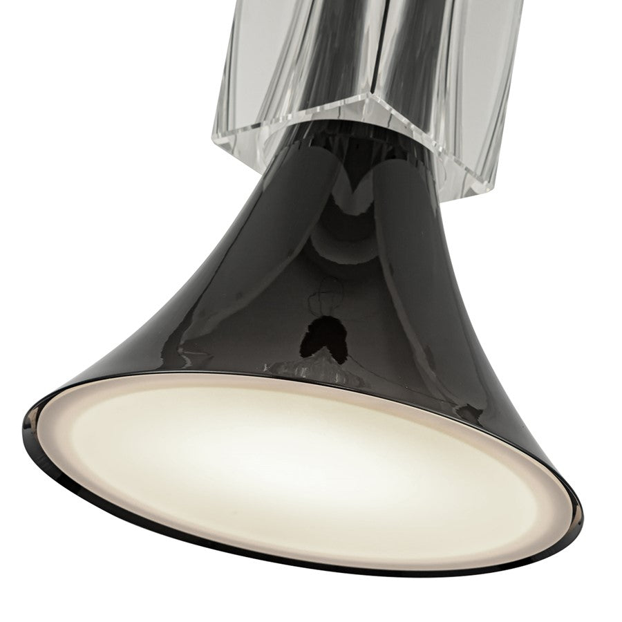 Kuzco Floe 8" LED Pendant, Glossy Black/Clear Crystal/Steel