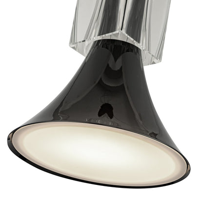 Kuzco Floe 8" LED Pendant, Glossy Black/Clear Crystal/Steel