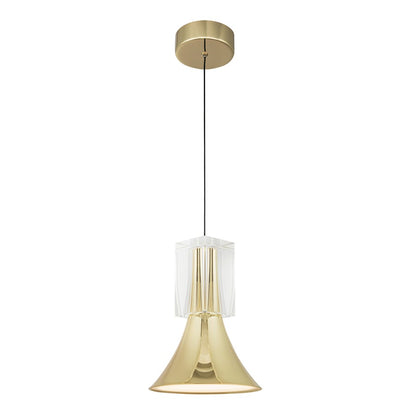 Kuzco Floe 8" LED Pendant, Metallic Brass/Clear Crystal - PD94108-MRB-CC-UNV