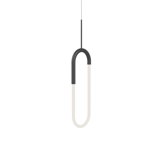 Kuzco Huron 8" LED Pendant, Black/Frosted Acrylic Diffuser - PD95108-BK