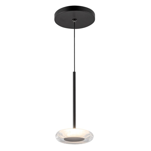 Kuzco Stephord 4" LED Pendant, Black/Clear Glass/Clear Glass - PD97204-BK-CL