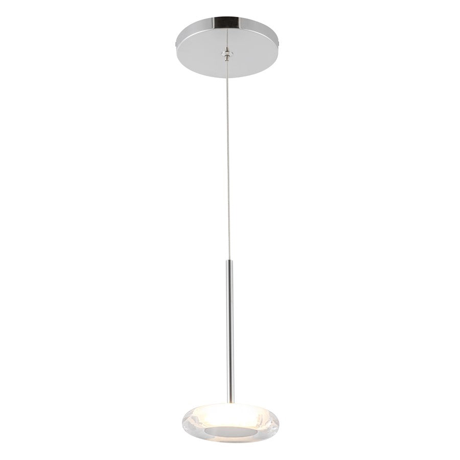 Kuzco Stephord 4" LED Pendant, Chrome/Clear Glass/Clear Glass - PD97204-CH-CL