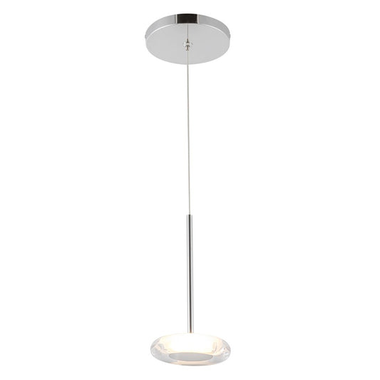 Kuzco Stephord 4" LED Pendant, Chrome/Clear Glass/Clear Glass - PD97204-CH-CL