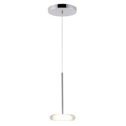 Kuzco Stephord 4" LED Pendant, Chrome/Clear Glass/Clear Glass