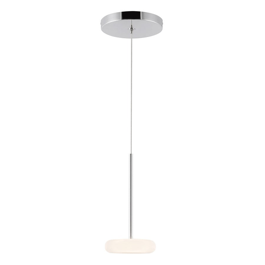 Kuzco Stephord 4" LED Pendant, Chrome/Frosted Glass
