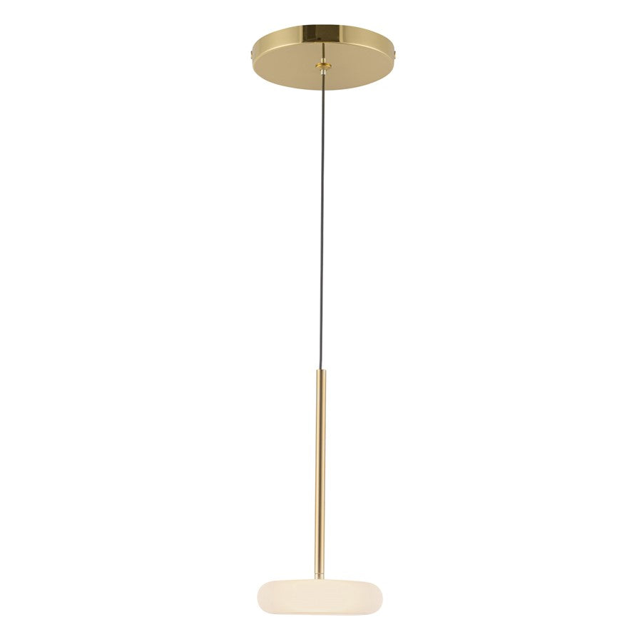 Kuzco Stephord 4" LED Pendant, Metallic Brass/Frosted Glass