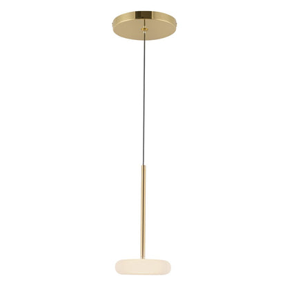 Kuzco Stephord 4" LED Pendant, Metallic Brass/Frosted Glass