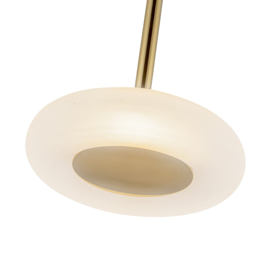 Kuzco Stephord 4" LED Pendant, Metallic Brass/Frosted Glass