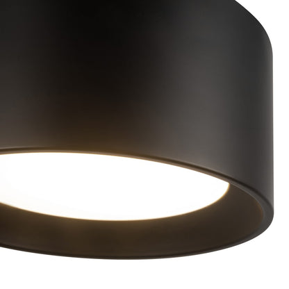 Kuzco Uma 7" Black Dimmable LED Semi-Flush Mount, Black