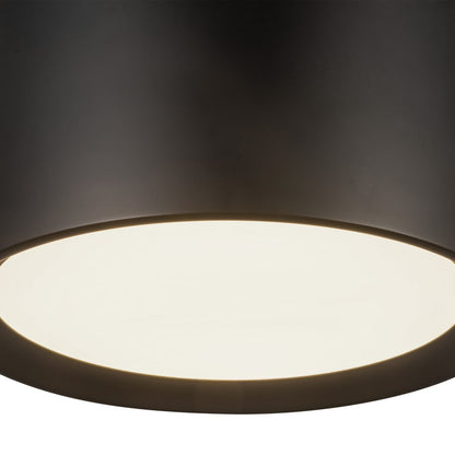 Kuzco Uma 12" Black Dimmable LED Semi-Flush Mount, Black