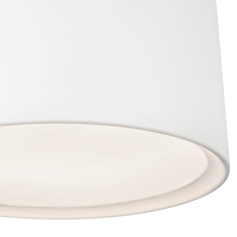 Kuzco Uma 15" Wht Dimmable LED Semi-Flush Mount, White